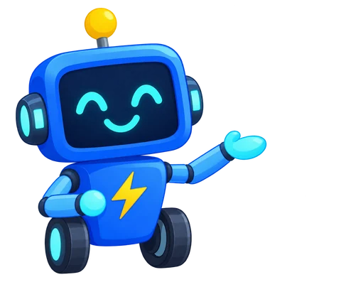 Volti, the smiling blue robot